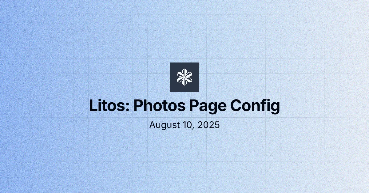 Litos: Photos Page Config